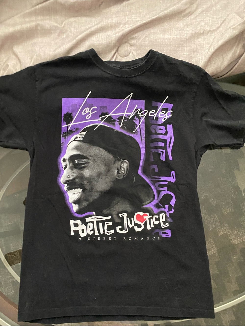 Poetic Justice Los Angeles Graphic Tee - Black & Purple